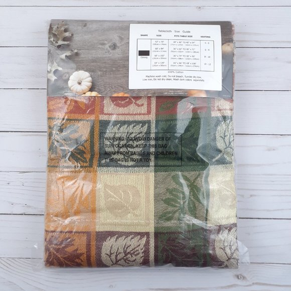 Middleton Home Fabric Tablecloth Fall Leaves 52x70 - Picture 2 of 2
